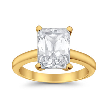 Solitaire Engagement Ring Cubic Zirconia Yellow Tone 925 Sterling Silver Wholesale